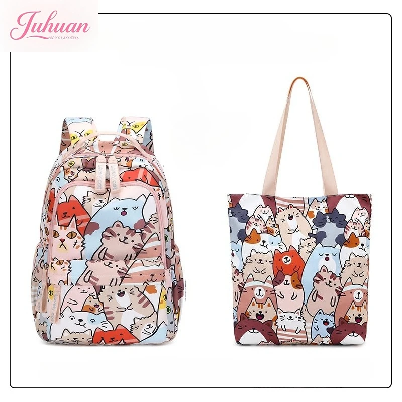 Cute fun cartoon lightweight junior high school student schoolbag female high value large capacity college style girl backpack