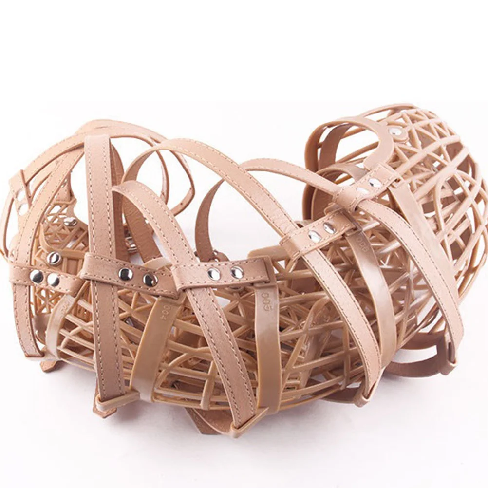 

1Set 7 Sizes Anti-Bite Dog Muzzle Set Breathable Plastic Basket Design Adjustable Strap for Comfortable Dog Training and Daily