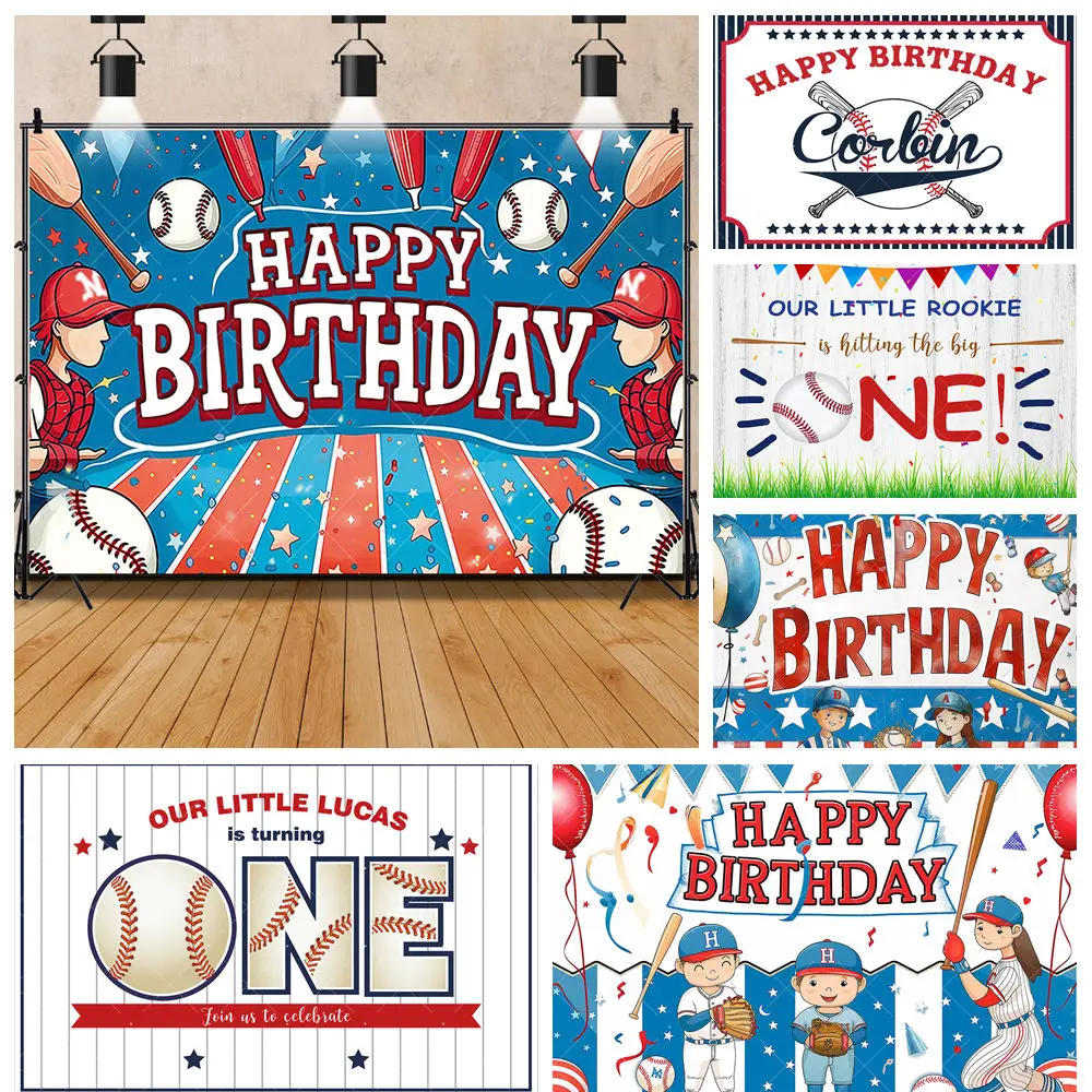 

Baseball Sport Boy Celebrating Game Victory Kids Boy Birthday Party Backdrop Custom Baby Room Decor Props Photography Background