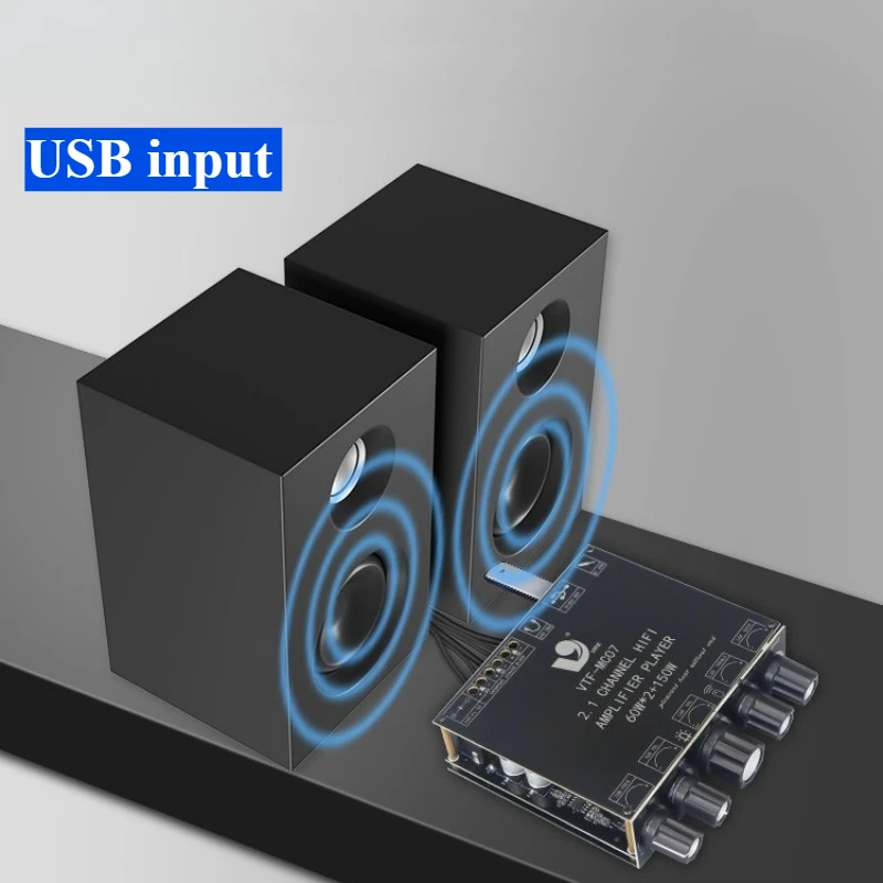 SOTAMIA TPA3116 Subwoofer Amplifier Board 150W+2x60W 2.1 Channel Bluetooth Amplifiers Class D USB Amplificador Home Audio Amp view 6