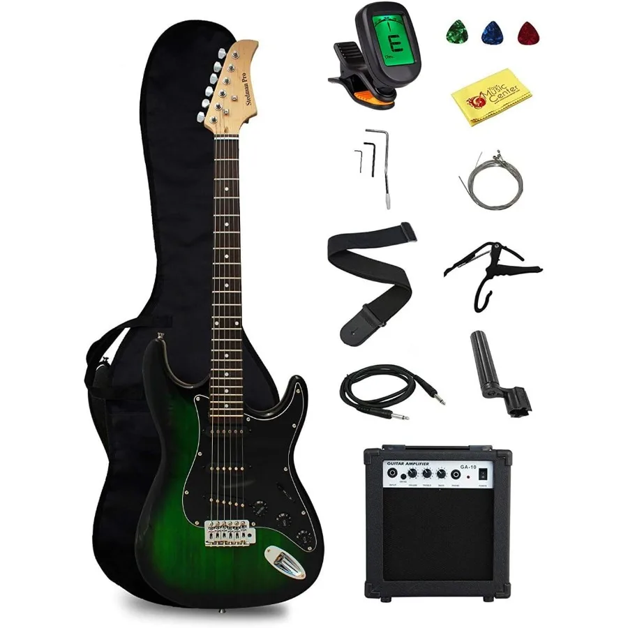 EG39-TGRB-10W جيتار كهربائي من سلسلة المبتدئين مع كابل حزام علبة كابو يختار موالف إلكتروني سلسلة اللفاف والقماش البولندي