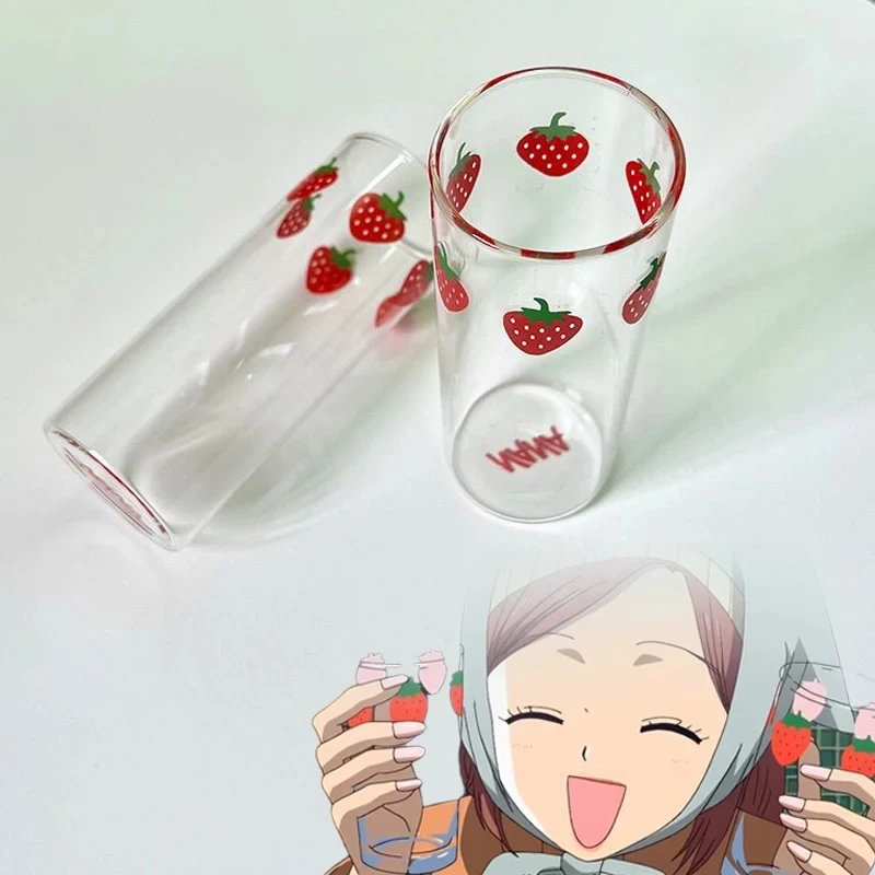 Anime NANA Oosaki Nana Cosplay Wasserglas Erdbeer-Design Hitzebeständige Milchgläser Becher Tumbler Accessoires Requisiten