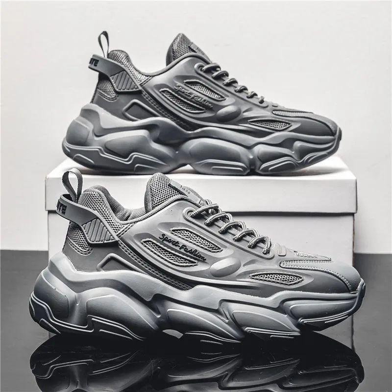 Breathable Casual Sneakers for Men Thick Soles Low-Top Dad Shoes 4 Seasons Low Top Outdoor Walking Footwear Zapatos De Mujer