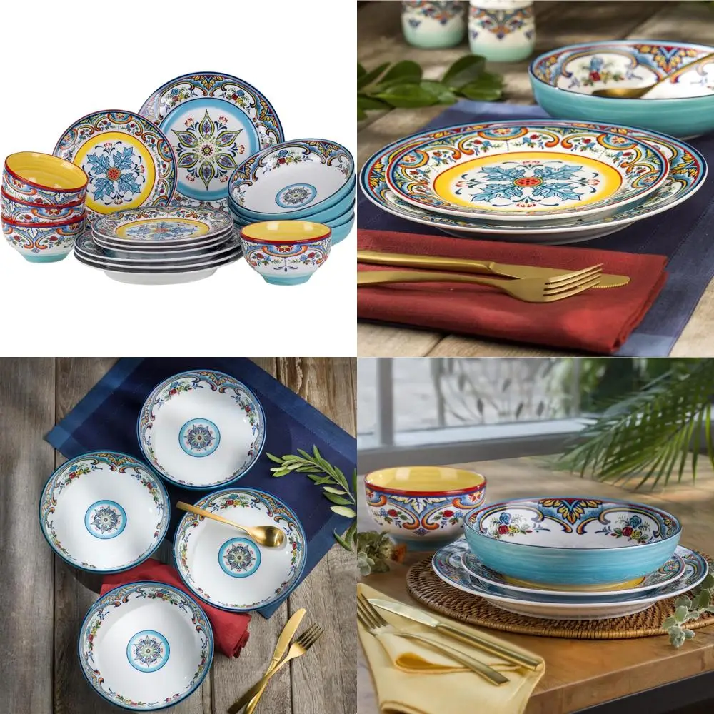 

dinner plates, 10.5 inch ceramic plates set of 6 for steak, snacks, pizza, cake, colorful serving dishes for kitchen, microwave