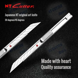 NT CUTTER AD-2P stainless steel tool holder 30 degree/45 degree small art knife titanium knives genuine japanese multifunctional Stationery Professional retractable knife sharp titanium knives