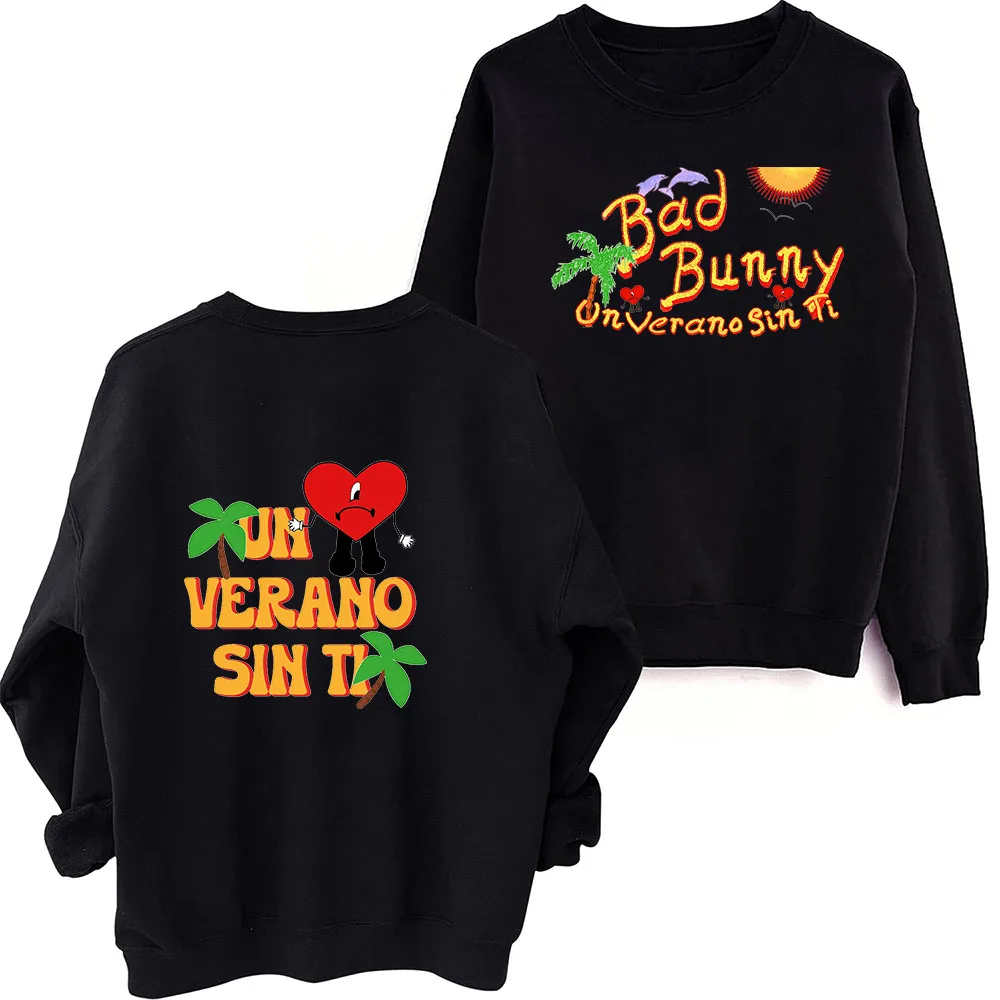 Un Verano Sin Ti Bad Bunny Sweatshirt Harajuku Round Neck Long Sleeve Oversized