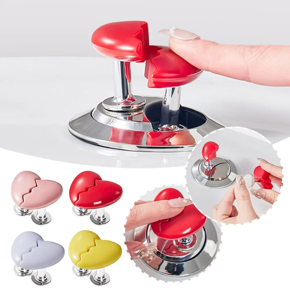 Heart Shape Toilet Presser Love Toilet Press Button Switch Push Protector Buttons Home Room Nail Tank Water Bathroom Bathin T7C8