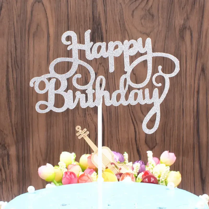 10PCS Wielokolorowa kartka na ciasto Happy Birthday English Party Scene Cake Dessert Table Flag cake topper narzędzia do dekoracji tortów urodziny