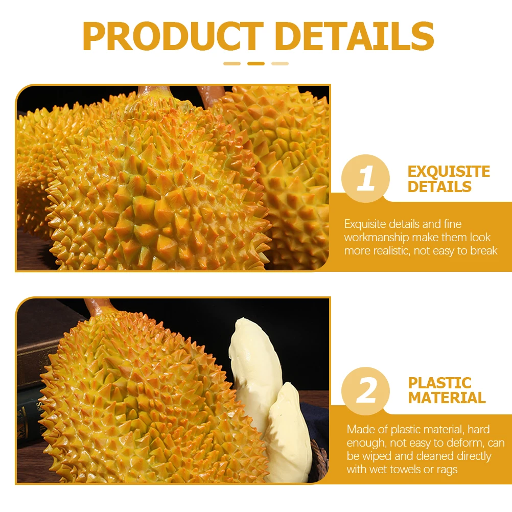 

1pc Simulated Durian Artificial Fruit Decorations Lifelike Party Table Centerpieces Wedding Faux Props Easy Clean Plastic