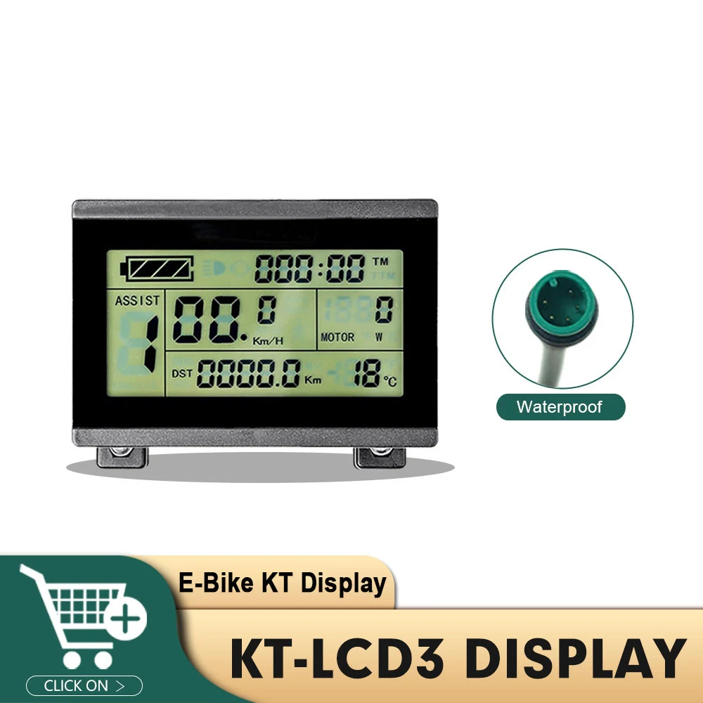 Electric Bike KT Display LCD3 24V 36V 48V for KT Controller Bike Control Panel Electric Bike Accessories 5PIN Waterproof SM Plug