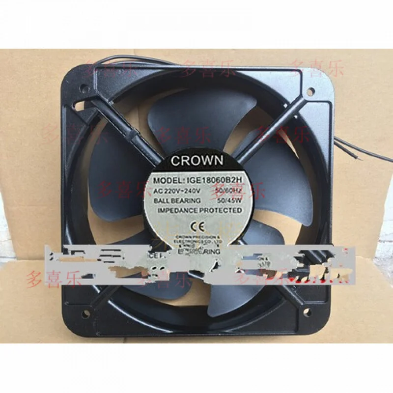 

ZMZM 1 PCS for Fan IGE18060B2H AC 220V 50W 18060 18cm 2 wire Aluminum frame #D5