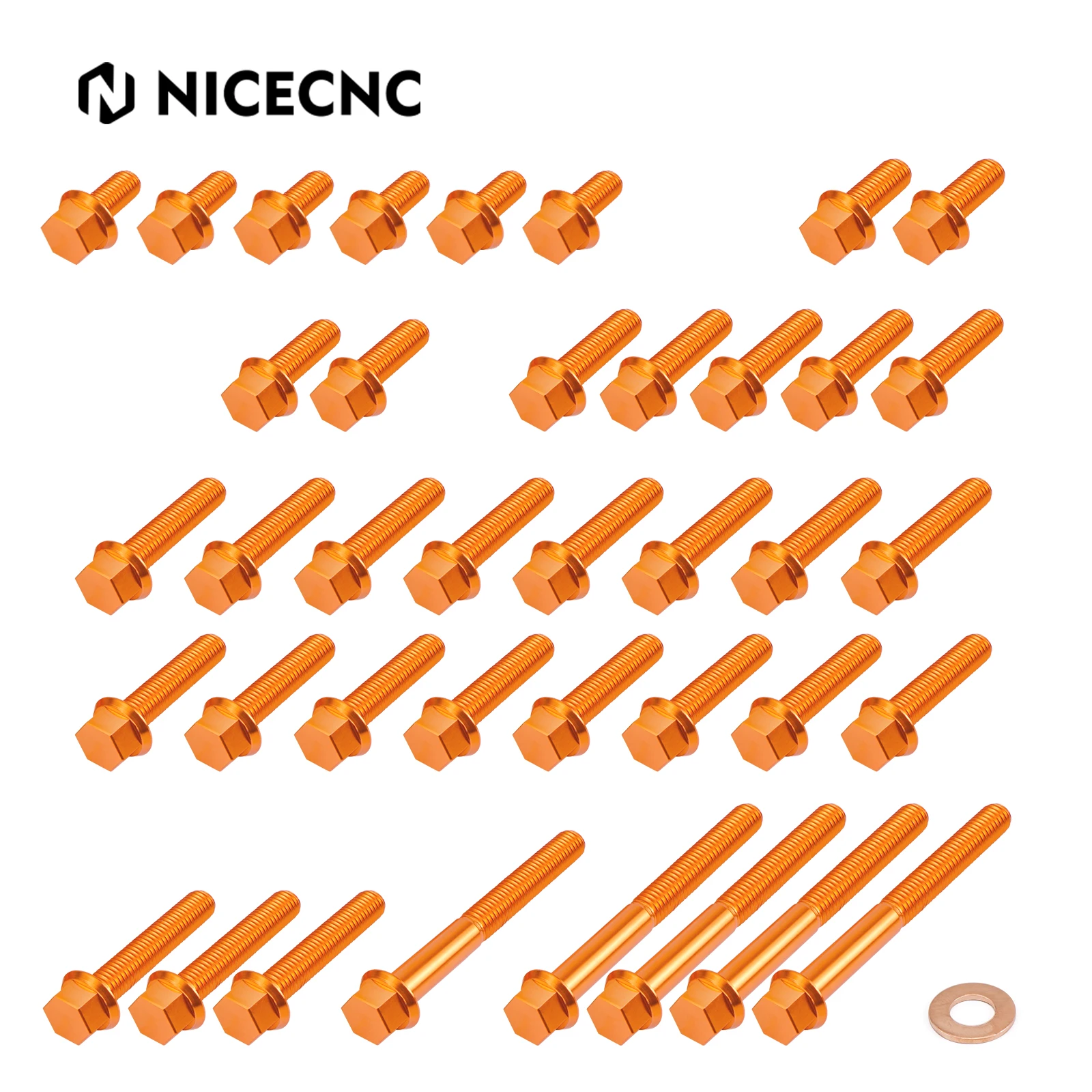 

NICECNC Motorcycle Engine Bolt Kit 7075-T6 Billet Aluminum For KTM EXC 300 XCW 300 EXC 250 XCW 250 2017-2019 WATER PUMP COVER