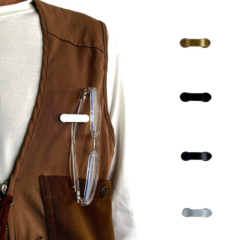 

Fashion Metal Magnetic Eyeglass Holder Multi-function Portable Glasses Clip Pin Brooches Men Women