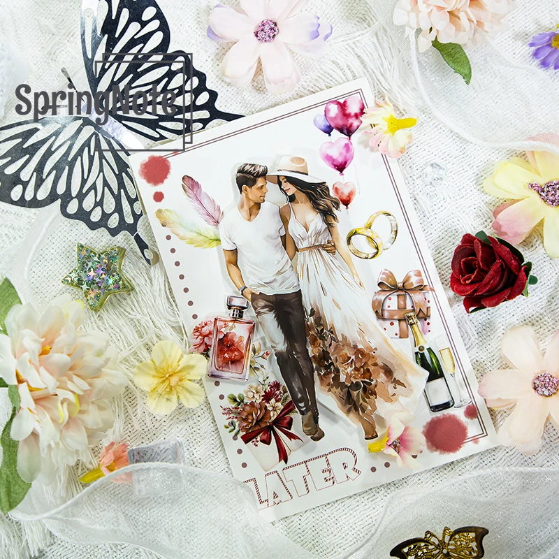 2m/Roll Couple PET Washi Tape Loving Heart Balloon Transparent Roll Stickers Decorative Tape For Diary Scrapbooking Journal