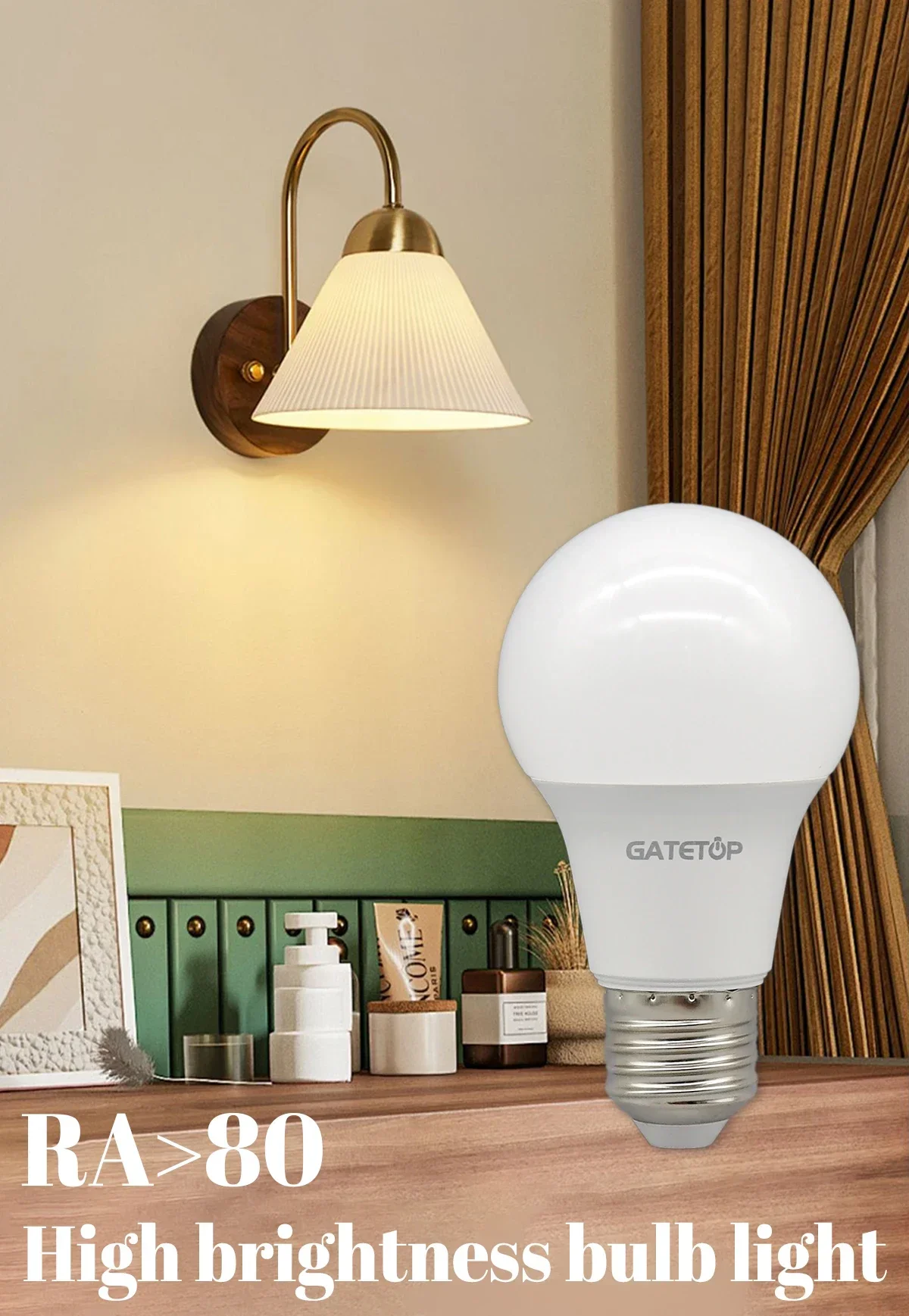 Paquete de 5 bombillas LED A60 8W E27 AC 220V 120V sin parpadeo luz blanca cálida iluminación Natural para sala de estar dormitorio alto luminoso