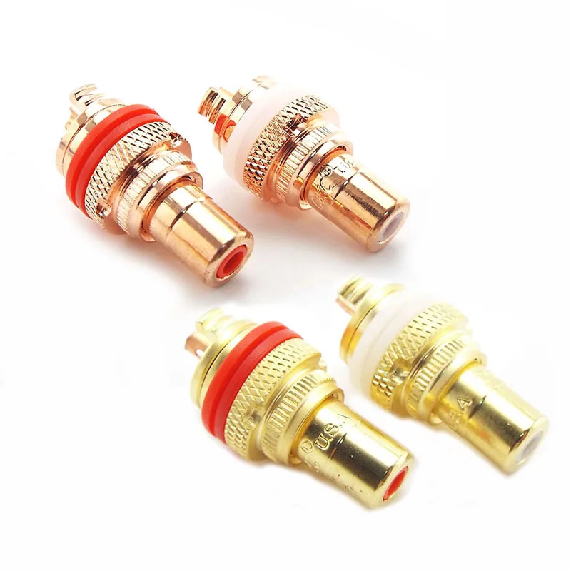 Gold RCA Jack HIFI Terminals Pom Insulation High-end RCA Female Socket Adapter AV Phono Connector D5