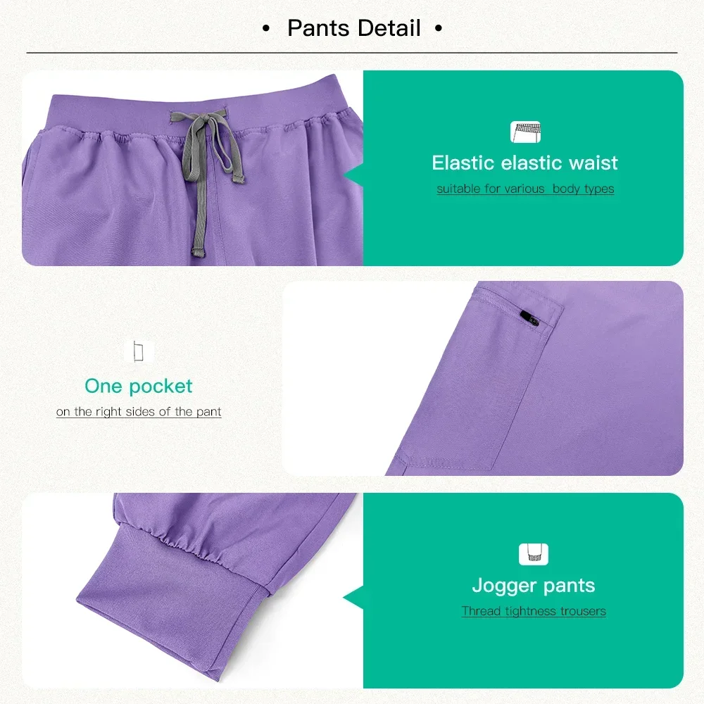 유니섹스 간호사 유니폼 여성 의료복 남성 여성 간호 의류 간호사 스크럽 탑 바지 세트 의사 의상 치과 의사 작업복