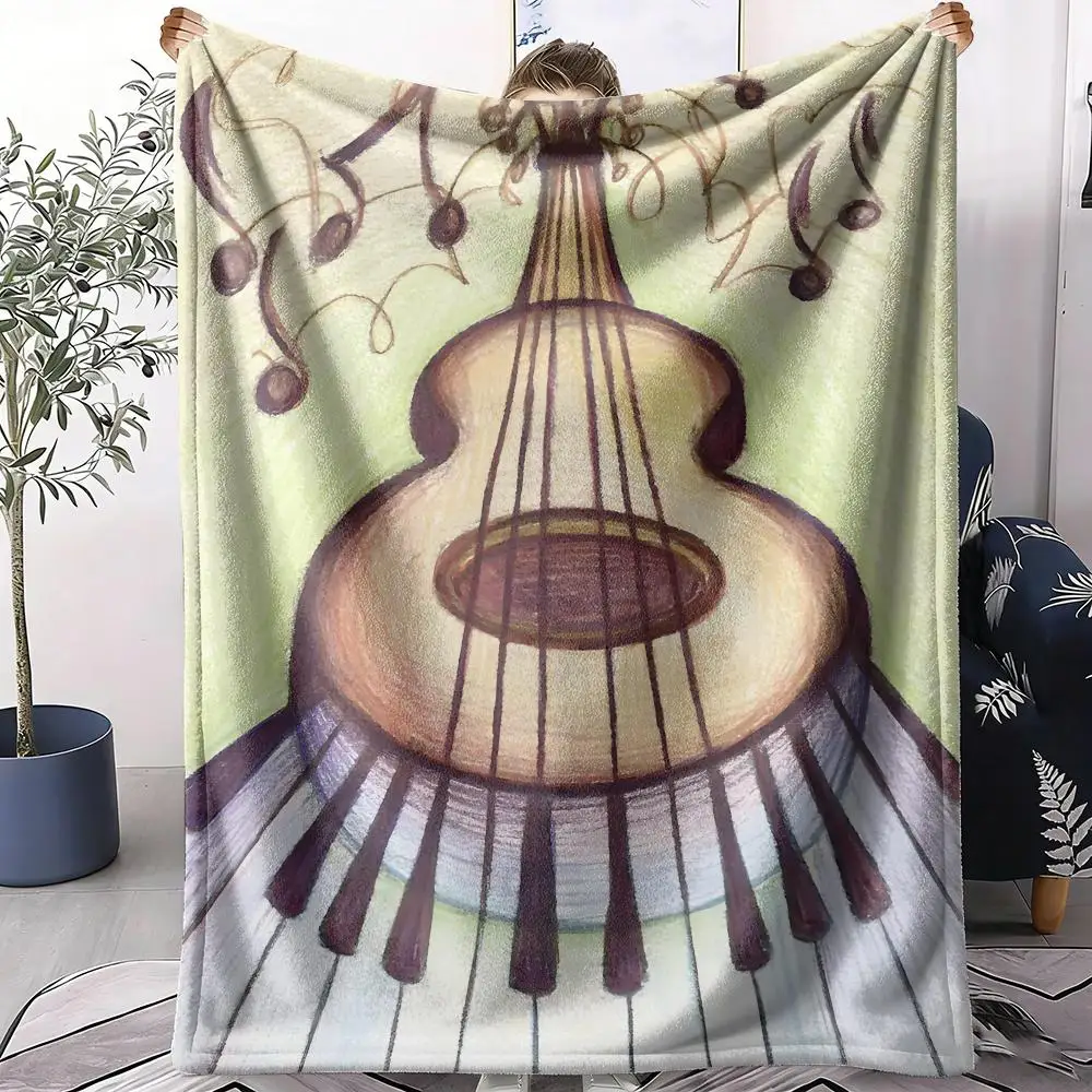 Musical Instruments Throw Soft Flannel Throw Summer AC Blanket Lightweight Cool Nap Blanket for Sofa Bed Couch Travel