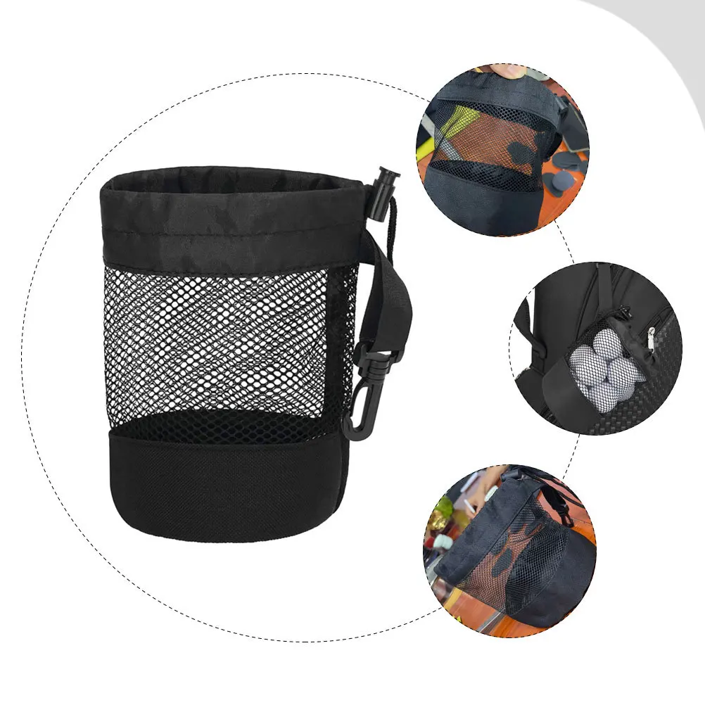 

Portable Golf Ball Pouch with Breathable Nylon Mesh Large Capacity Drawstring Bag for Tennis Practice and Outdoor Sports Use