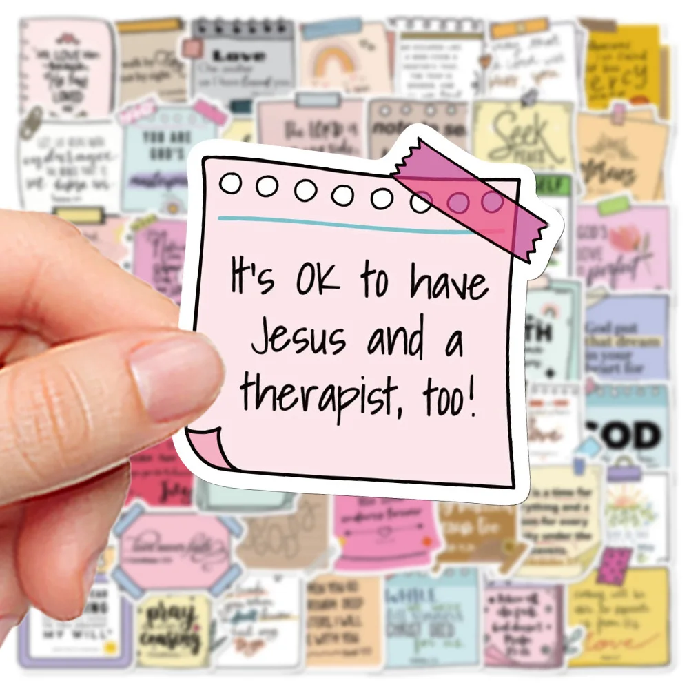 10/50PCS Jesus Phrase Christians Religion Bible Label Stickers Aesthetic Decal Laptop Luggage Skateboard Notebook Phone Sticker