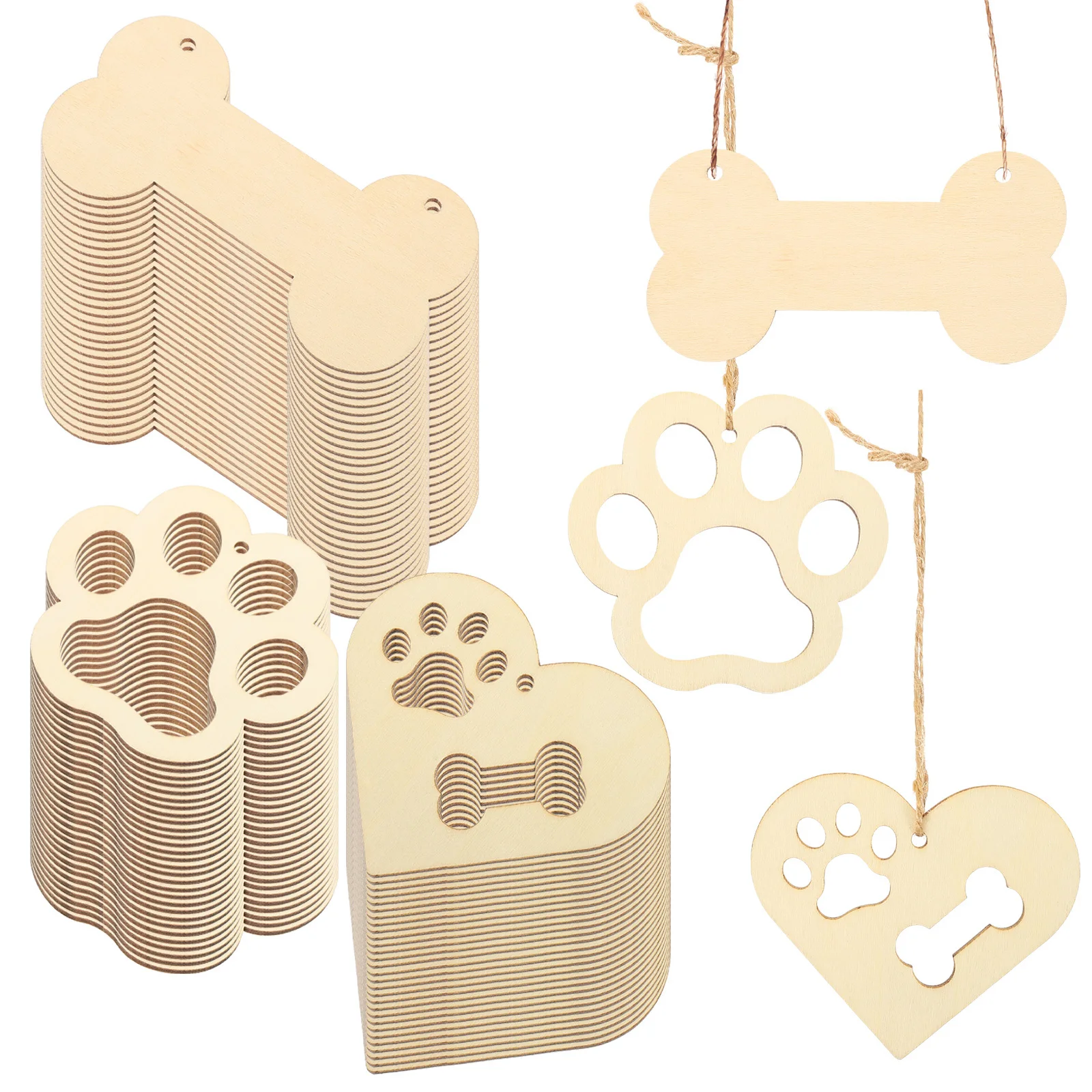 

1Set Heart Wood Cutouts Natural Lightweight DIY Wooden Tags for Gift Packaging Luggage Labels Message Cards Autumn