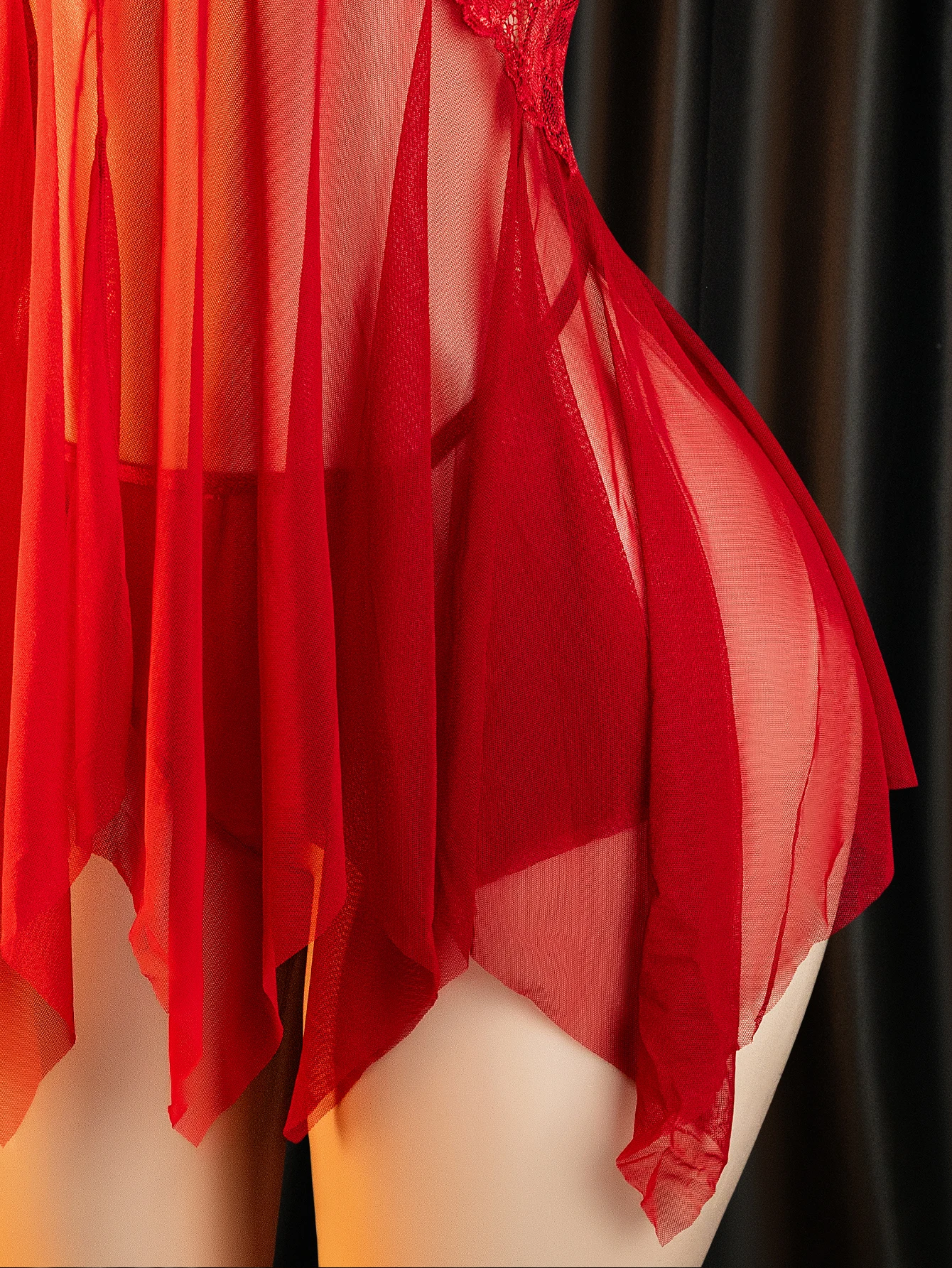 طقم ملابس داخلية دمية أطفال غريبة مكون من قطعتين للنساء، فستان دانتيل شبه شفاف مفتوح من الأمام، موجز ساخن، مثالي لـ Boudoir Sh #6