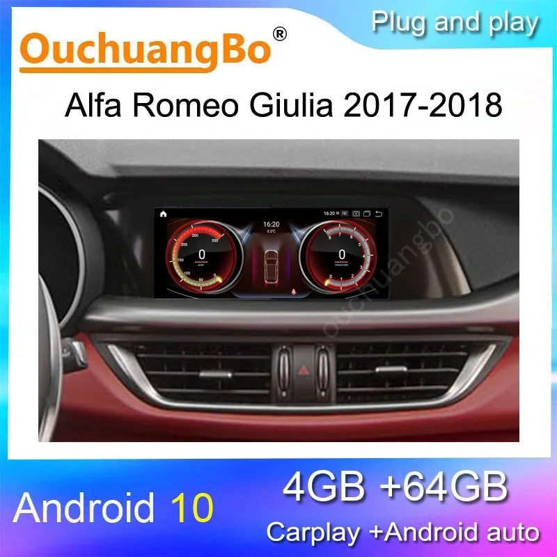 

Ouchuangbo радиомагнитофон для 10,25 дюймового Alfa Romeo Giulia 2017-2018 android 10 Qualcomm Стерео gps-навигация