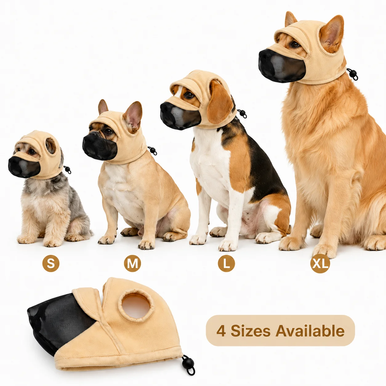 Hundemaulkorb Komfortabel Atmungsaktiv Verstellbar für Outdoor-Spaziergänge Anti-Biss Anti-Zufälliges Fressen Haustier-Kopfabdeckung – Detail 4
