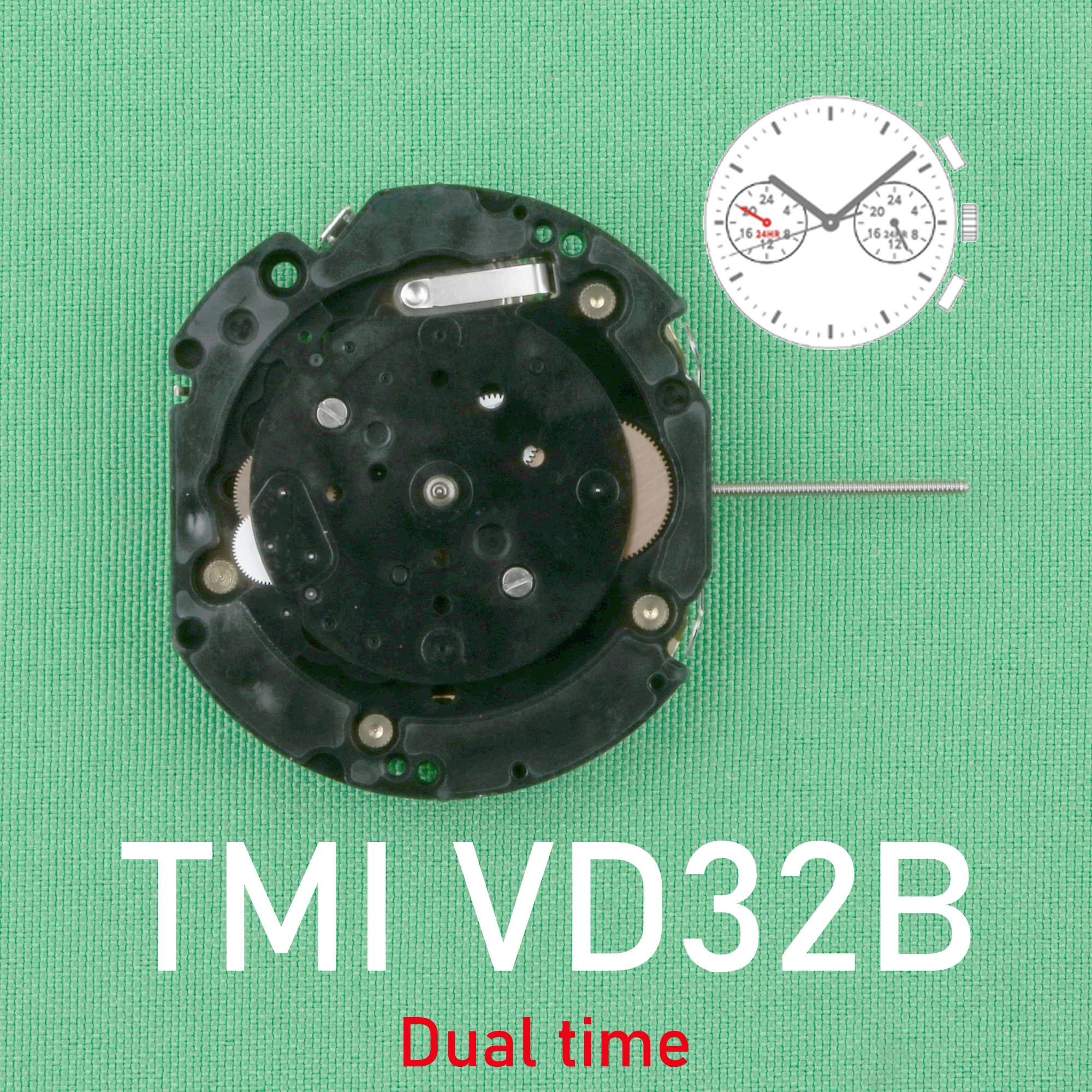 TMI VD32B movement New Japan Seiko VD32 Movement Original SII/TMI VD32 Watch Movement Dual time Local time: 3 hands,