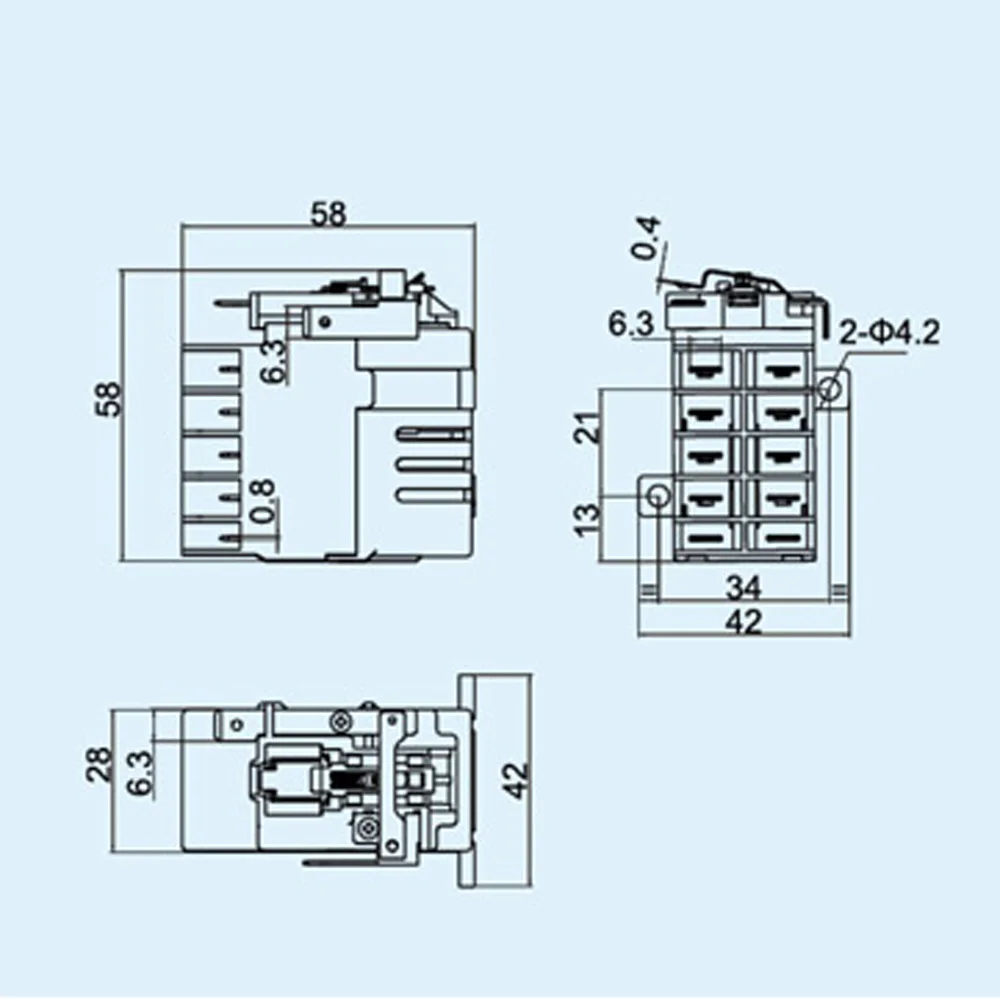 DKLD DZ07B EN60947 250V 16A  T70 Relay 8 Contacts 3 NO 8 Pins Single Phase Electromagnetic Switch