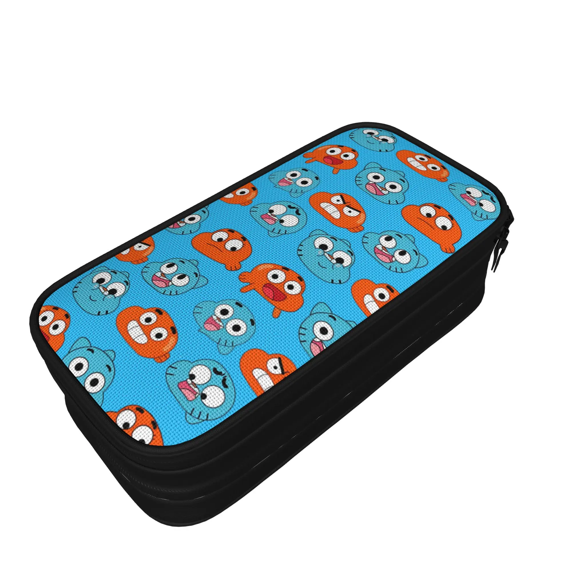Gumballs & Darwin Faces Features  Pencil Case Lovely  Bags Student Large Storage School Supplies Cosmetic Pencilcases