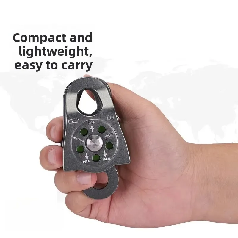 Cosmic Grocery Store Mountaineering Rescue Large Rally Single and Double Pulley Extended Side Plate Flat Bottom Small Pulley