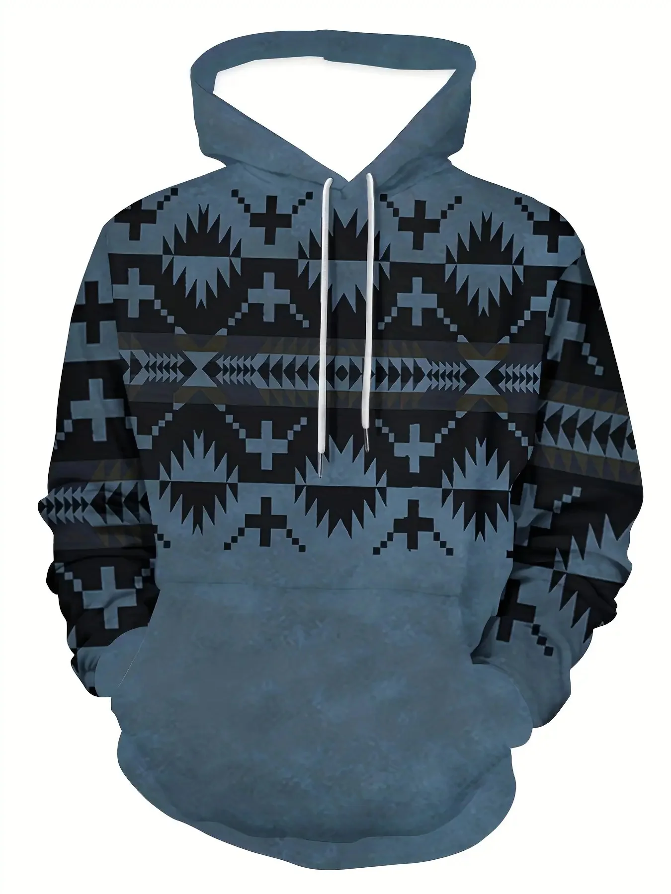 سويت شيرت بغطاء للرأس - بلوفر بأكمام طويلة مقاس عادي، نمط شارع كاجوال، أزياء حضرية أساسية، بلوفر مريح.