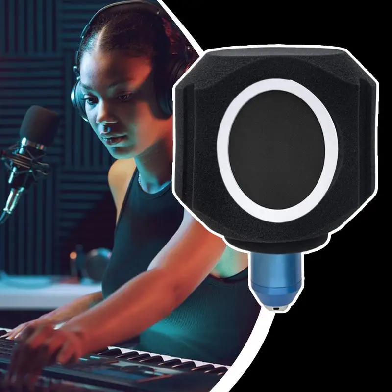 Звуковой экран для микрофона, звукопоглощающий чехол с фильтром, портативный звукоизоляционный чехол для подкастов, пения, спуска, домашней студии Live