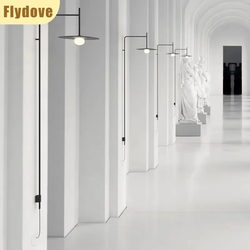 Nordic ห้องนั่งเล่นห้องนอน Headboard ยาวแขน Line เรขาคณิตโคมไฟ Study Corridor Wall โคมไฟโคมไฟตกแต่งบ้าน