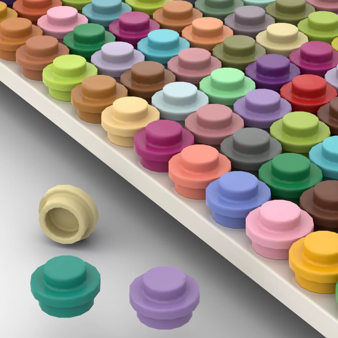 300PCS Round Plate 1x1 6141 54 Colors Building Block Pixel Art Painting Mosaic Drawing