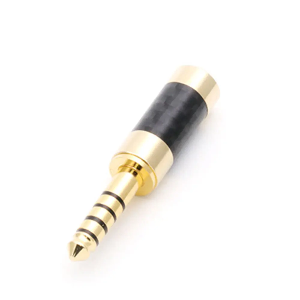 100pcs/lot Jack 4.4mm 5 Poles Male Plug Carbon Fiber 4.4 MM 5 Poles Stereo Plug Soldering Headphone Wire Connector for 6MM Cable