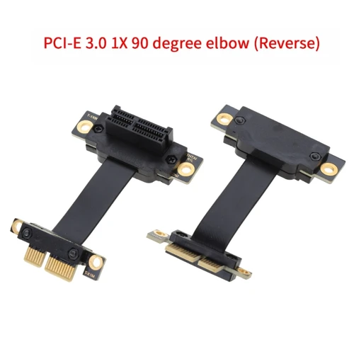 Imagen 2 del producto Cable elevador PCIE X1 de 5/10/15cm, Cable de extensión Dual de 90 grados, ángulo recto PCIe 3,0 X1 a X1, 8Gbps, PCI Express 1X, tarjeta elevadora