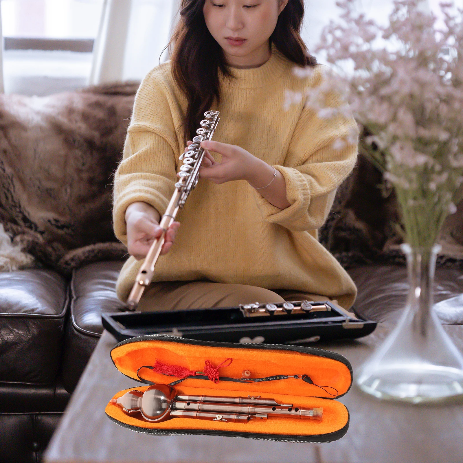 

Gourd Silk Chinese Yunnan Flute Pp Music Instrument Golden Traditional Instruments