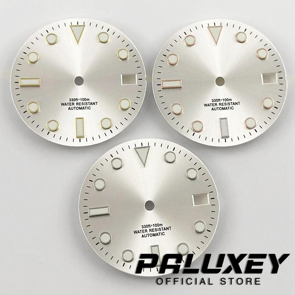 28.5 مللي متر NH35 أمة الله ساعة الطلب الأخضر مضيئة ساعة الوجه صالح NH35 NH36 4R 7S حركة ل SUB NH35