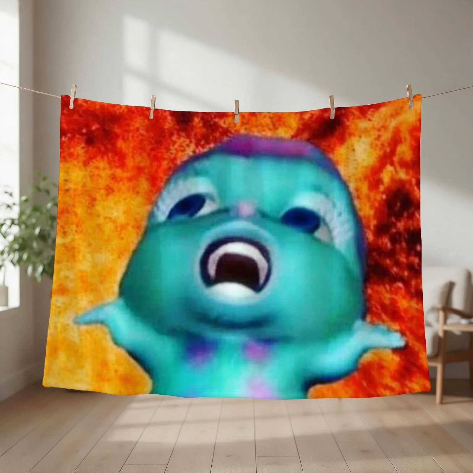 Bibble Meme Fire Throw Blanket Bed linens blankets ands Designers Cute Blankets