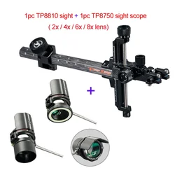 Archery Compound Bow Sight Set TP8810 Sight 2X/4X/6X/8X TP8750 Sight Scope Vision Clear Left/Right Hand Bow Hunting Accessories