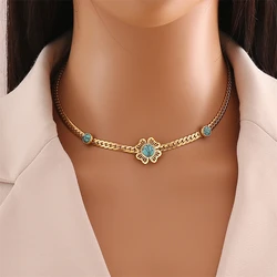 316L Stainless Steel New Fashion Fine Jewelry Embed Stones Ginkgo Leaf Flower Charm Chain Necklaces Bracelets Earrings For Women