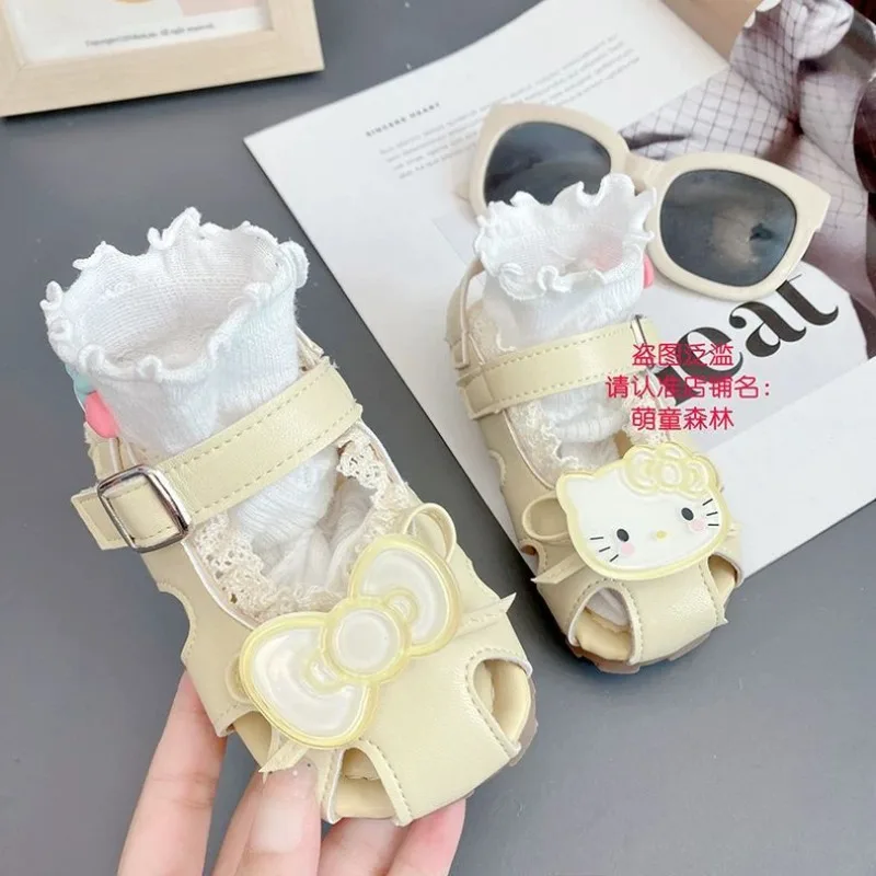 

Летние модные детские сандалии Hello Kitty в стиле аниме Kawaii Sanrio Ins, повседневная обувь с милым котом Kt, сандалии принцессы, подарки, игрушки
