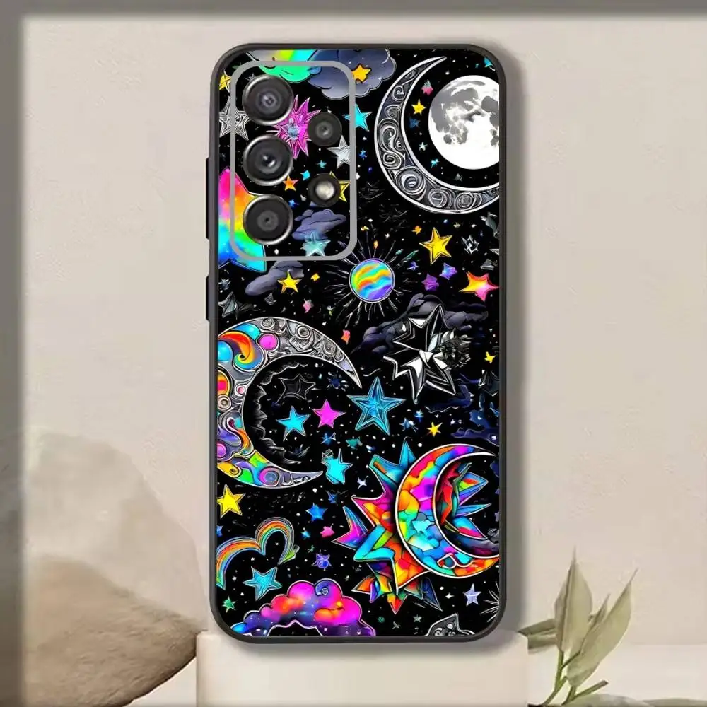 C-Colorful S-Star   Phone Case For Samsung S25,S24,S21,S22,S23,S30,Ultra,S20,Plus,Fe,Note,10,9,5G Black Cover