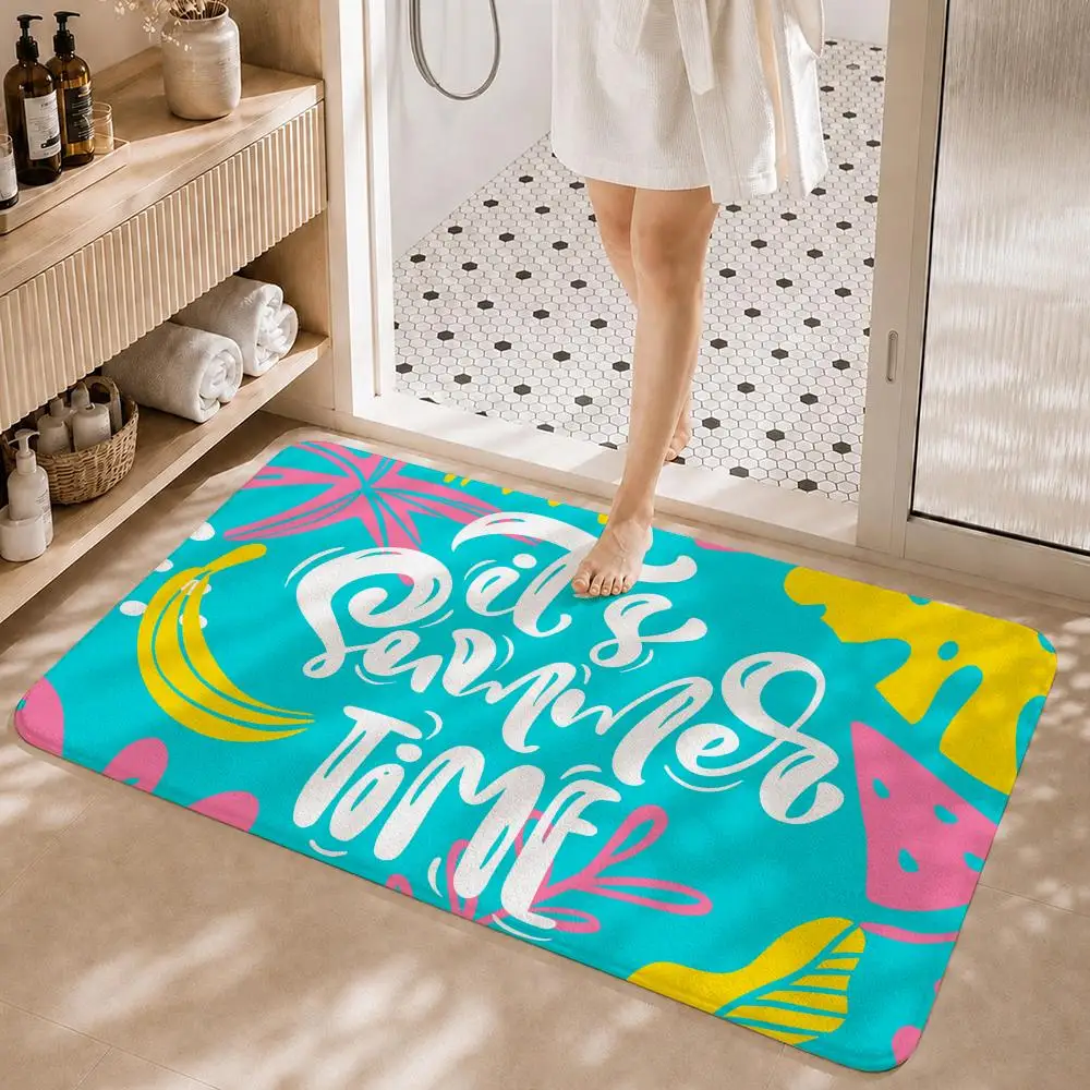 Its Summer Time Floor Mat Non-Slip Absorbent Floor Mat Decorative Rug for Home Bathroom Bedroom Entryway