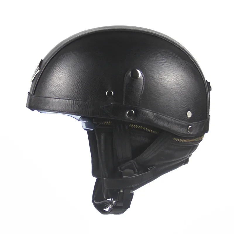 Four seasons retro personality helmet half helmet pedal motorcycle cruise leather helmet