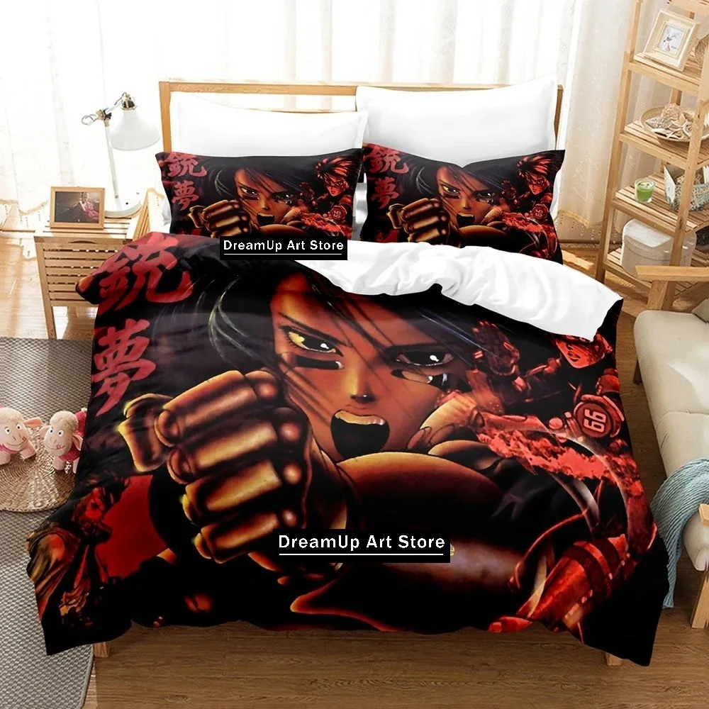 Anime Battle Angel Alita Bedding Set Quilt Cover Bed Cover with Pillowcase Twin Single Queen King Size Boys Adult Home Textile