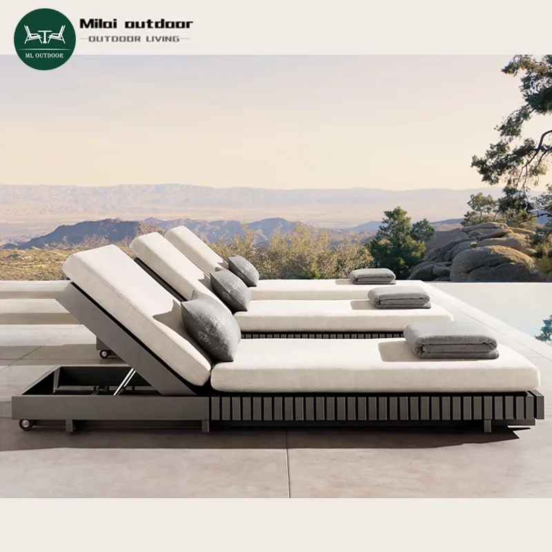 

Aluminum Outdoor Leisure Chaise Lounge Sunbed for Patio Garden Hotel Beach Pool-Hotel Swimming Pool Sun Lounger Chair
