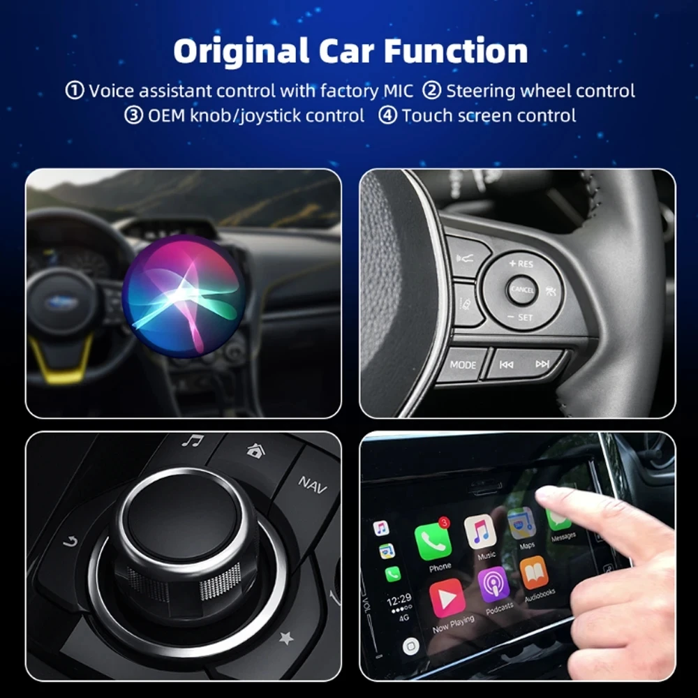 2 in 1 Mini Carplay & Android Auto Box Dongle Wired To Wireless For Benz Audi Toyota Mazda Nissan Chevrolet Suzuki Kia Ford etc.